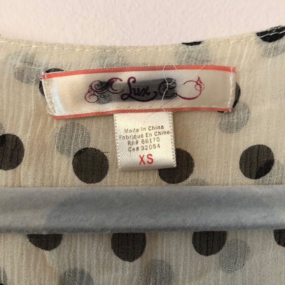 Lux 100% Silk sheer floral polka dot boho top - Picture 5 of 8